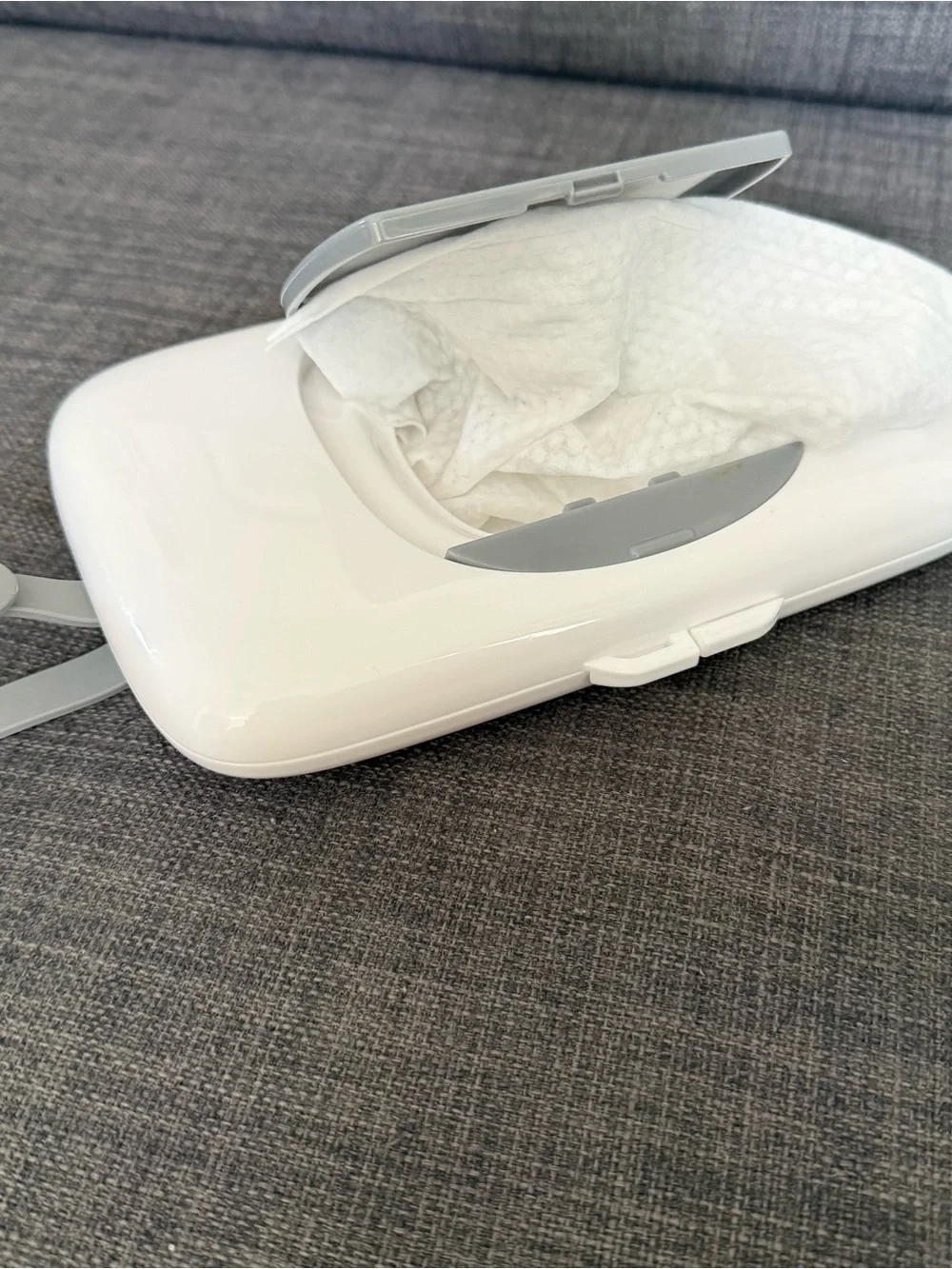 Oxo White and Gray Baby Wipes Case